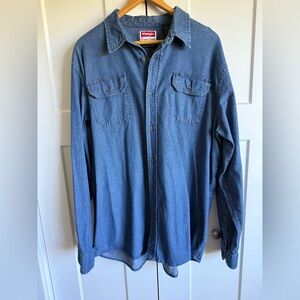 Wrangler Button-Up Cotton Denim Shirt
